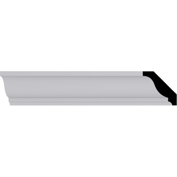 Ekena Millwork 1 5/8"H x 1 5/8"P x 2 1/4"F x 94 1/2"L Odessa Traditional Smooth Crown Moulding MLD01X01X02OD - main